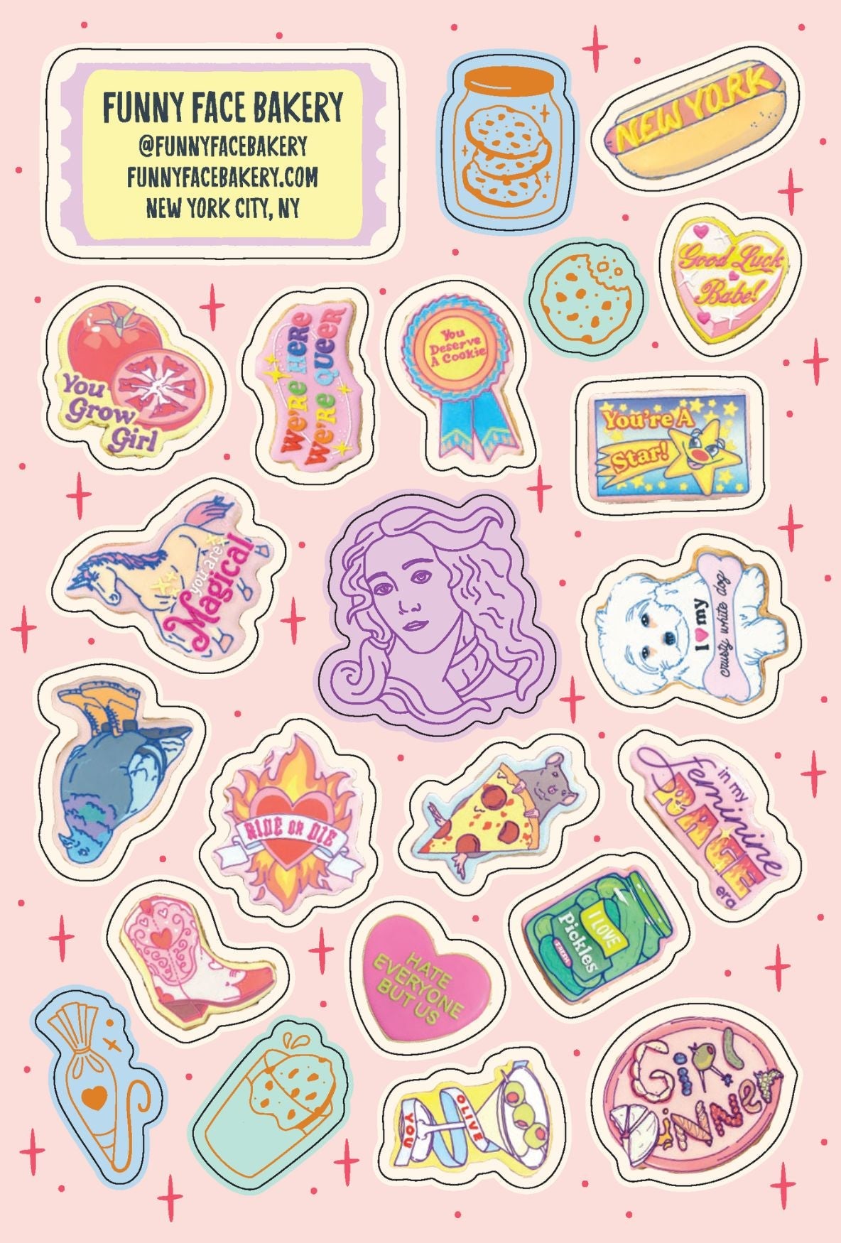 The Rosé Mansion Wine Sticker Book - Funny Face Bakery