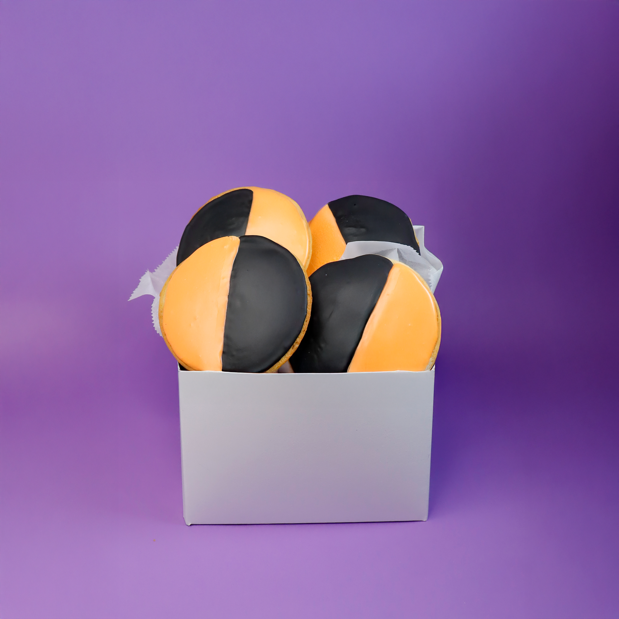 Box of Halloween Black & Orange Cookies