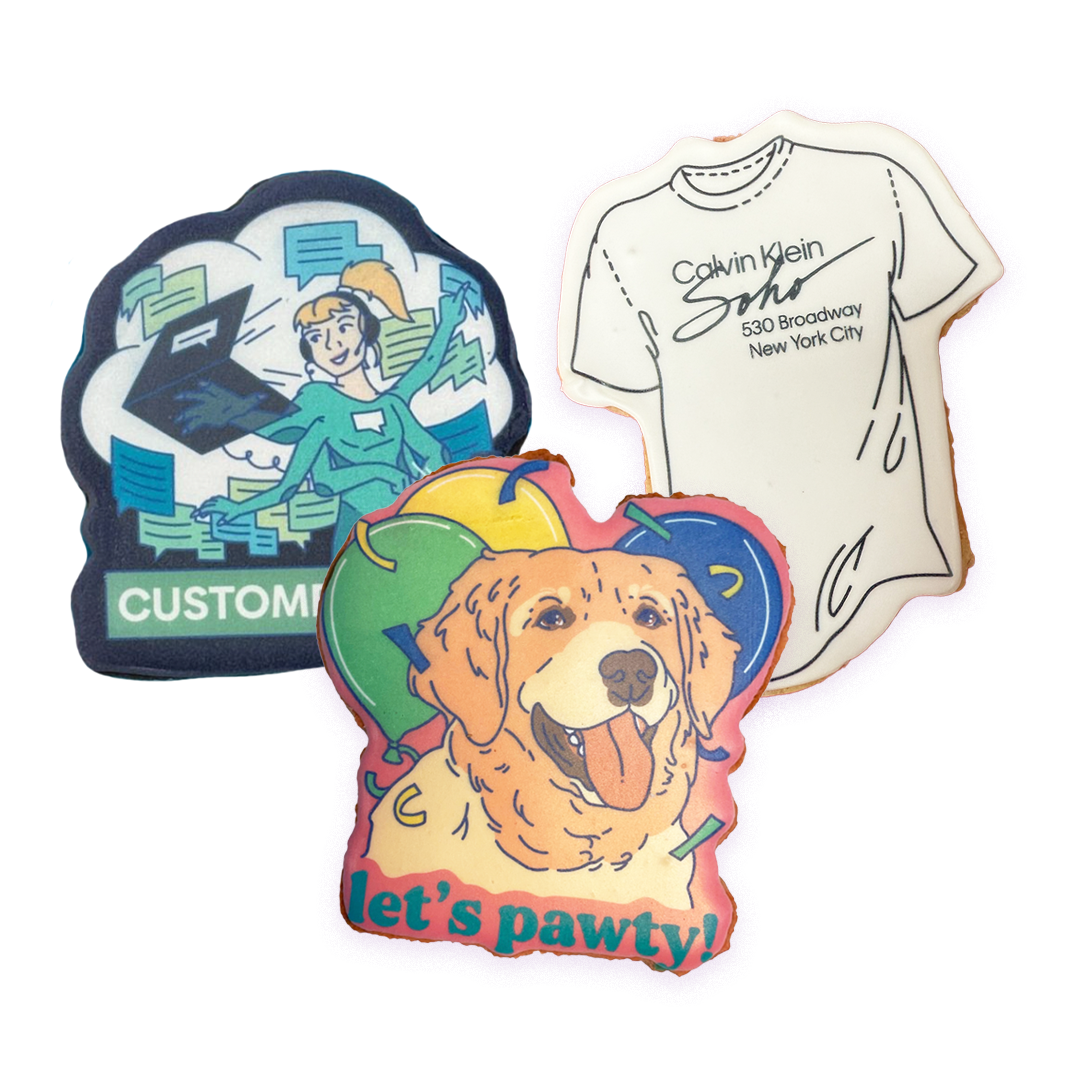 Custom Fully Printed Cookies — cookies from Funny Face Bakery NYC, order online or visit us in New York City