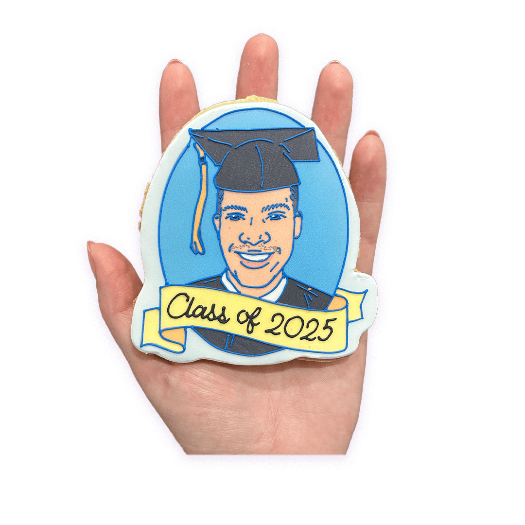 Custom Grad Face Cookie - Funny Face Bakery