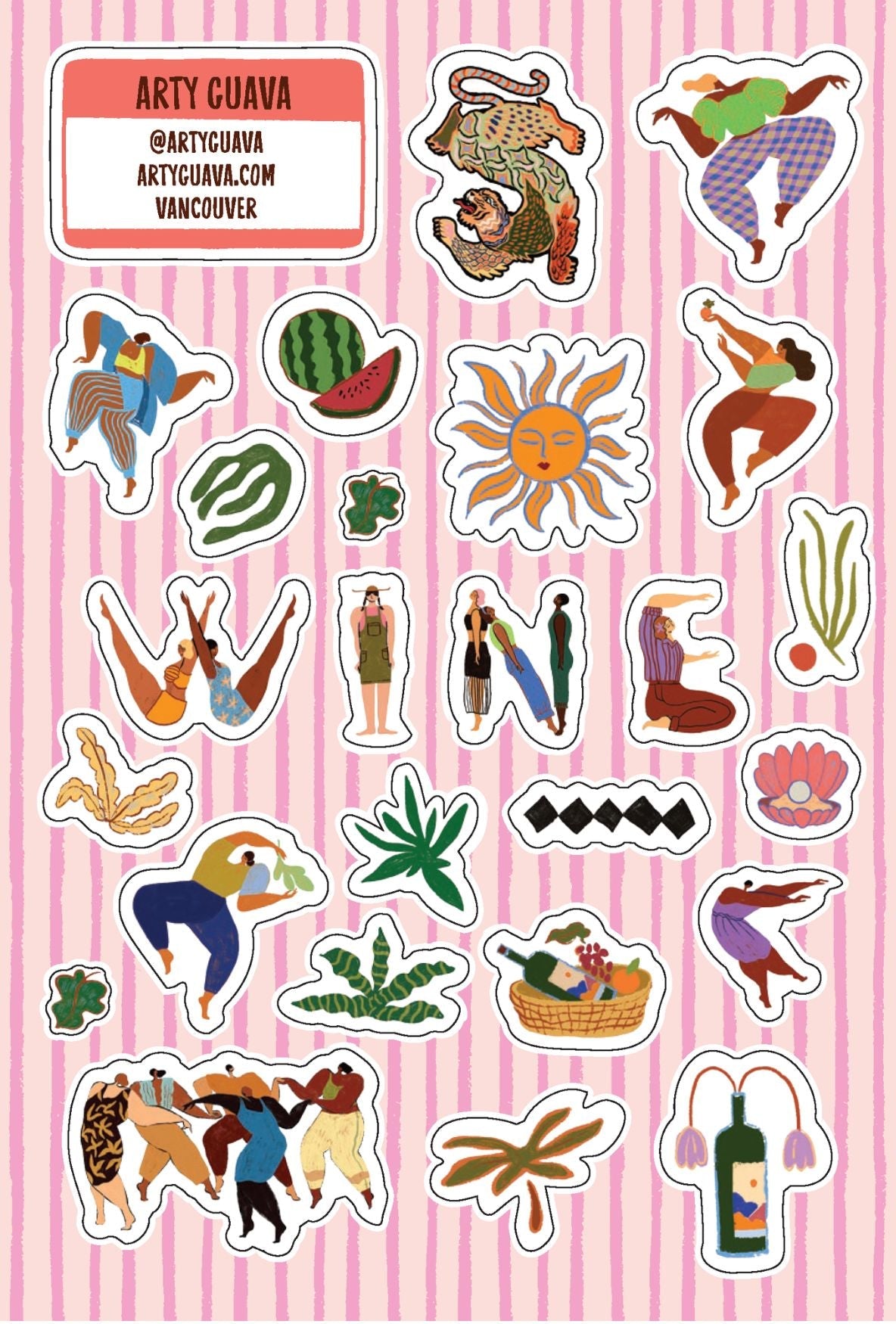 The Rosé Mansion Wine Sticker Book - Funny Face Bakery
